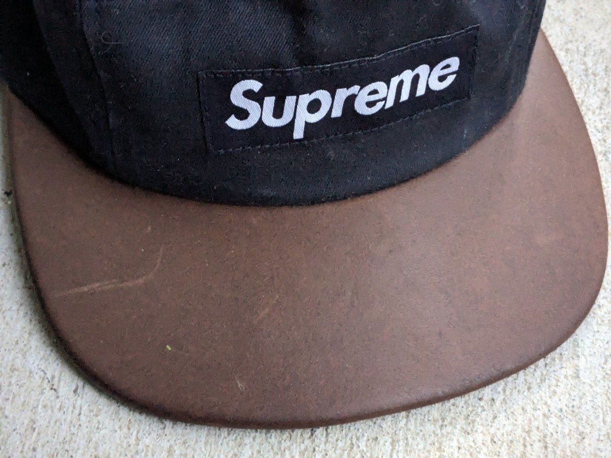 Supreme Expedition Leather Camp Cap 5-Panel Hat SS15 Black Box