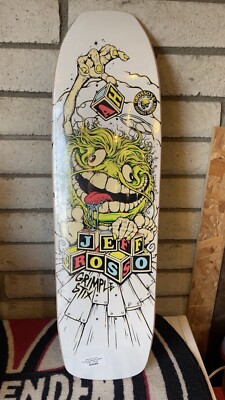 Anti Hero Jeff Grosso Grimple Stix White 9.25 Shaped Skateboard