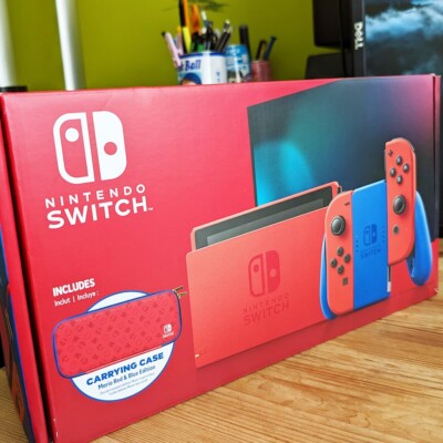 new + free shipping Nintendo Switch Mario Red & Blue Edition