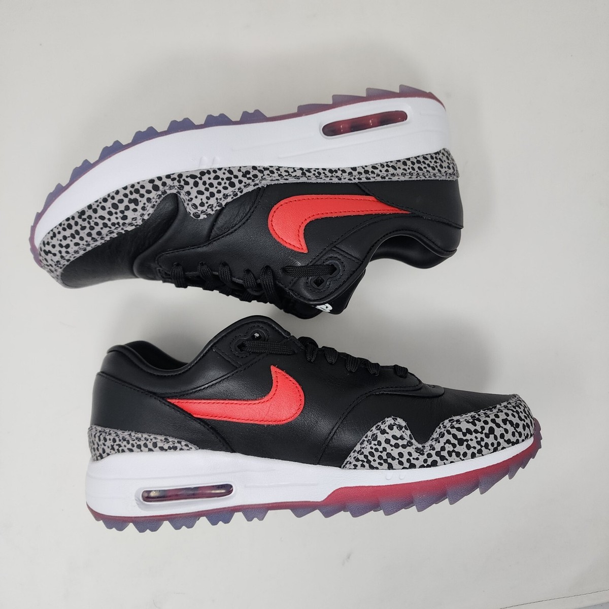 Nike Air Max 1 Golf Shoes NRG Safari Bred Masters Mens 7 Logo