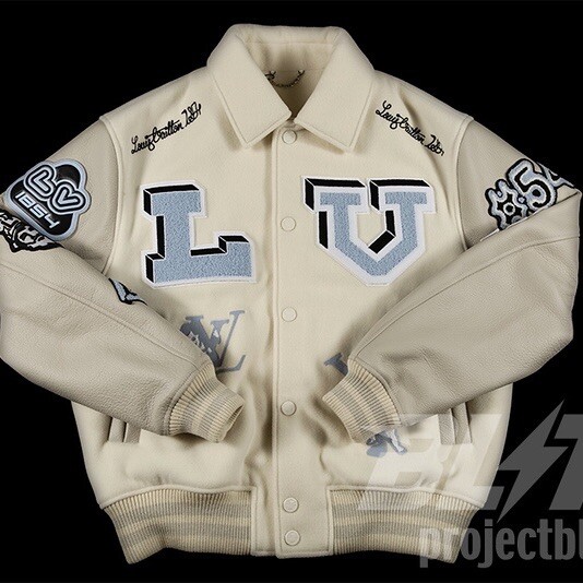 LOUIS VUITTON MULTI-PATCHES MIXED LEATHER VARSITY BLOUSON JACKET