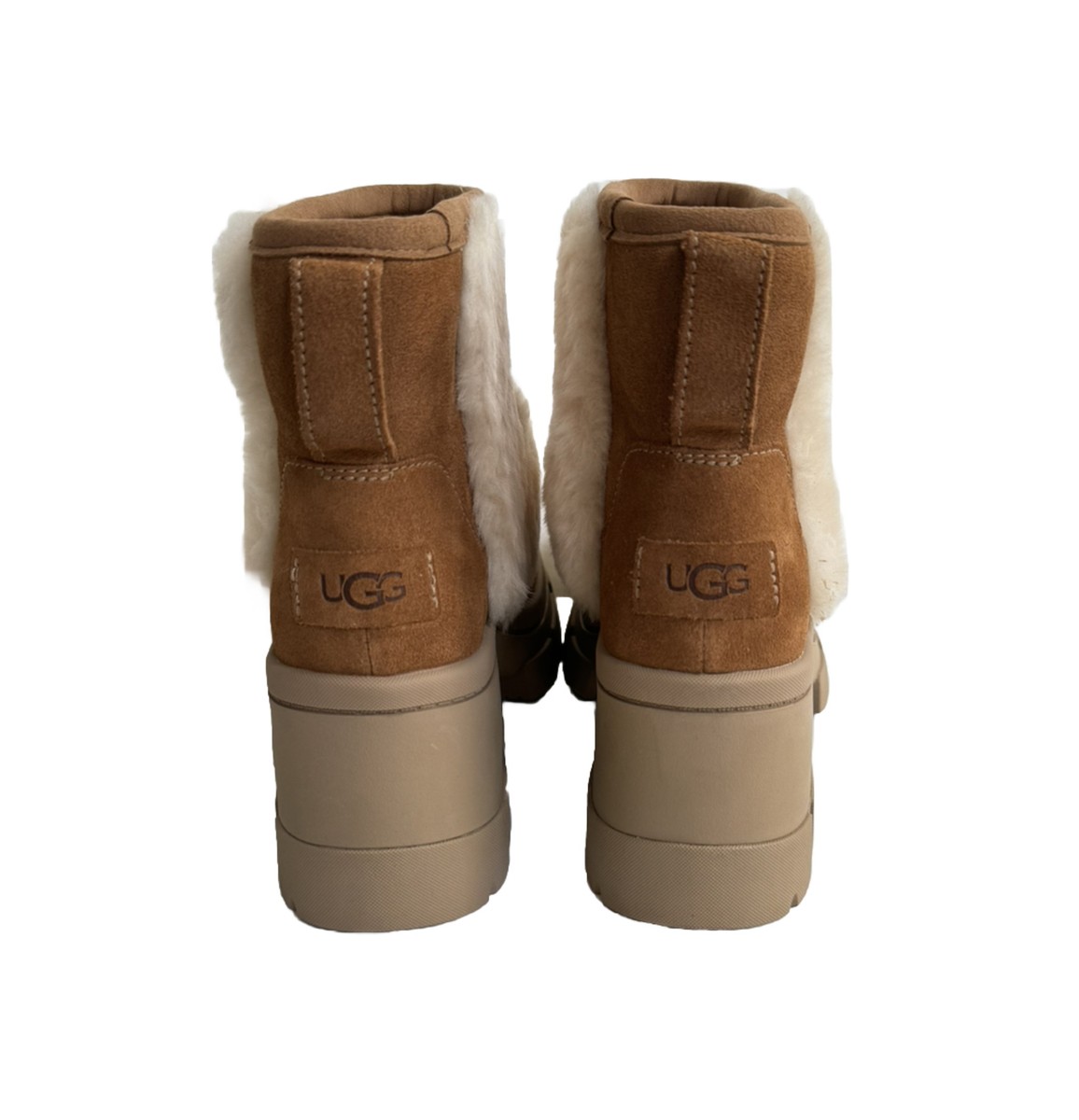 UGG BROOKLYN SUNBURST CHESTNUT PLATFORM BOOTS US 8.5 / EU 39.5