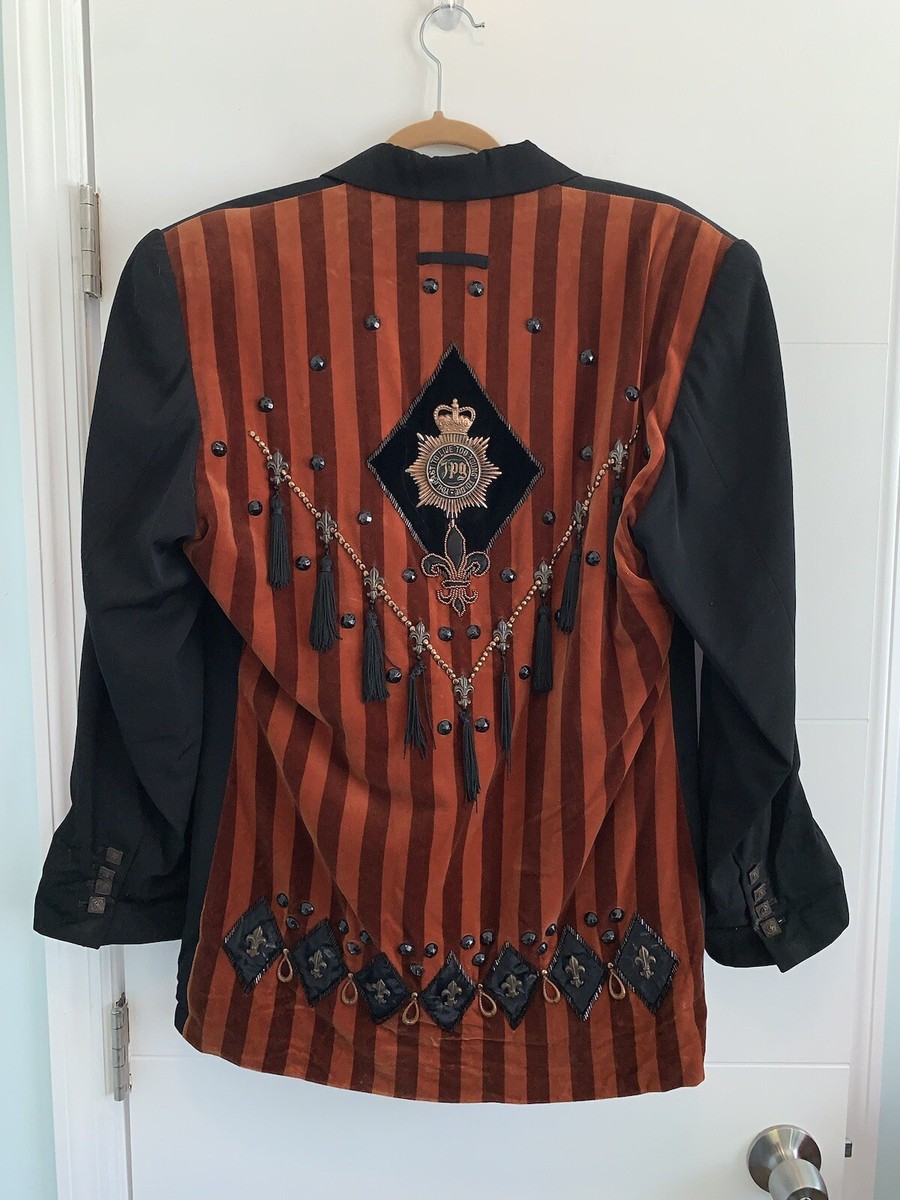 Jean Paul Gaultier Mens Vtg Jacket Too Young Die Tassel Velvet