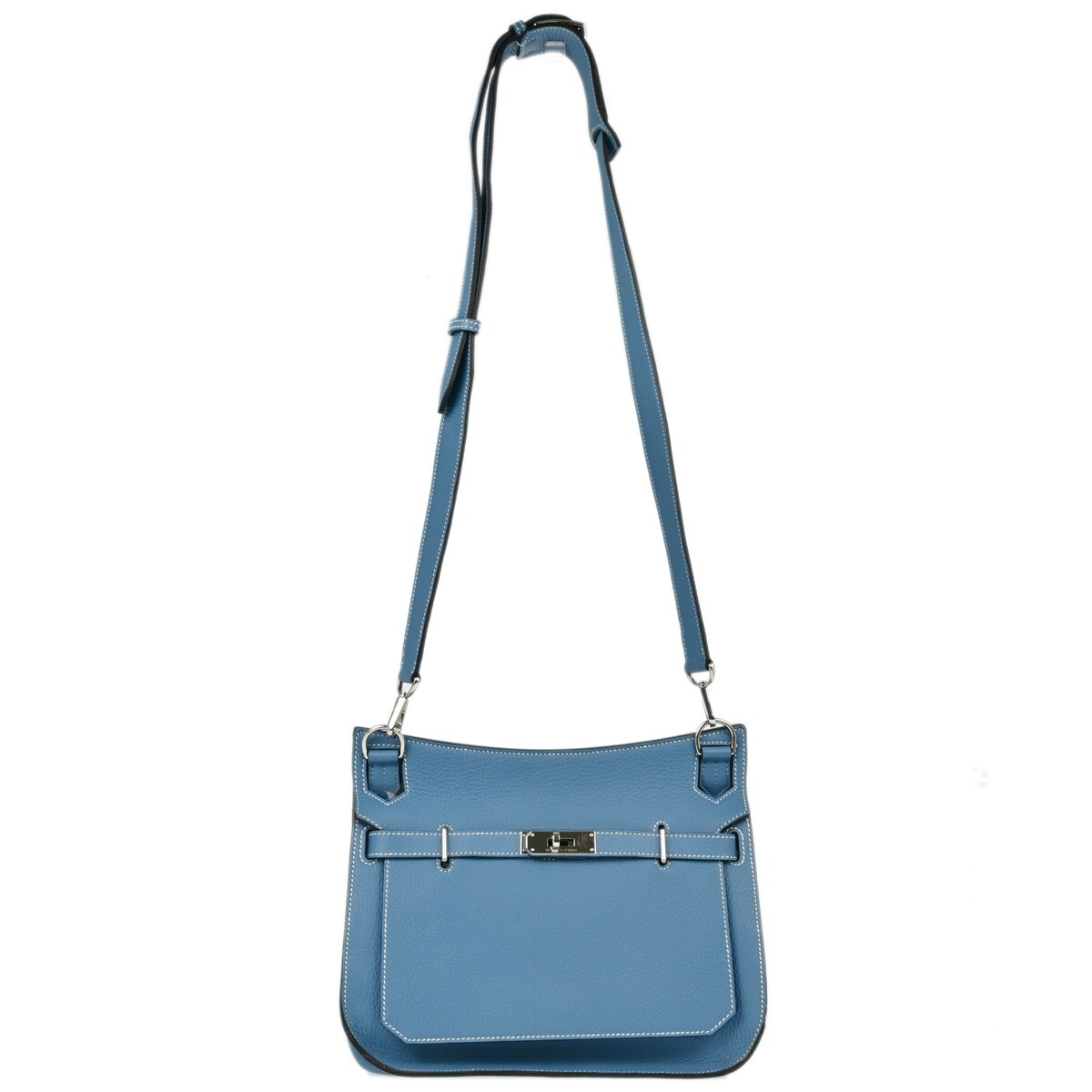 Hermes Blue Jean Taurillon Clemence Jypsiere 28 Shoulder Bag 75E