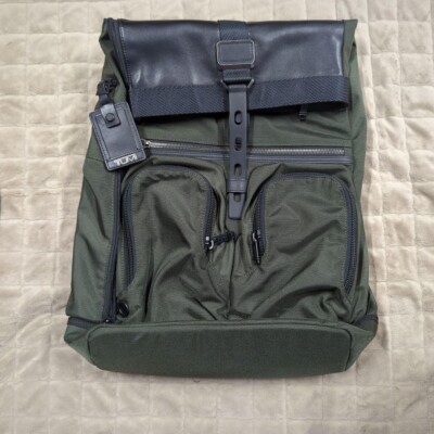 TUMI ALPHA BRAVO LONDON ROLL TOP BACKPACK Nylon color GREEN