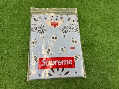 New Supreme Small Box Tee Light Blue Bandana SS21 Size Large