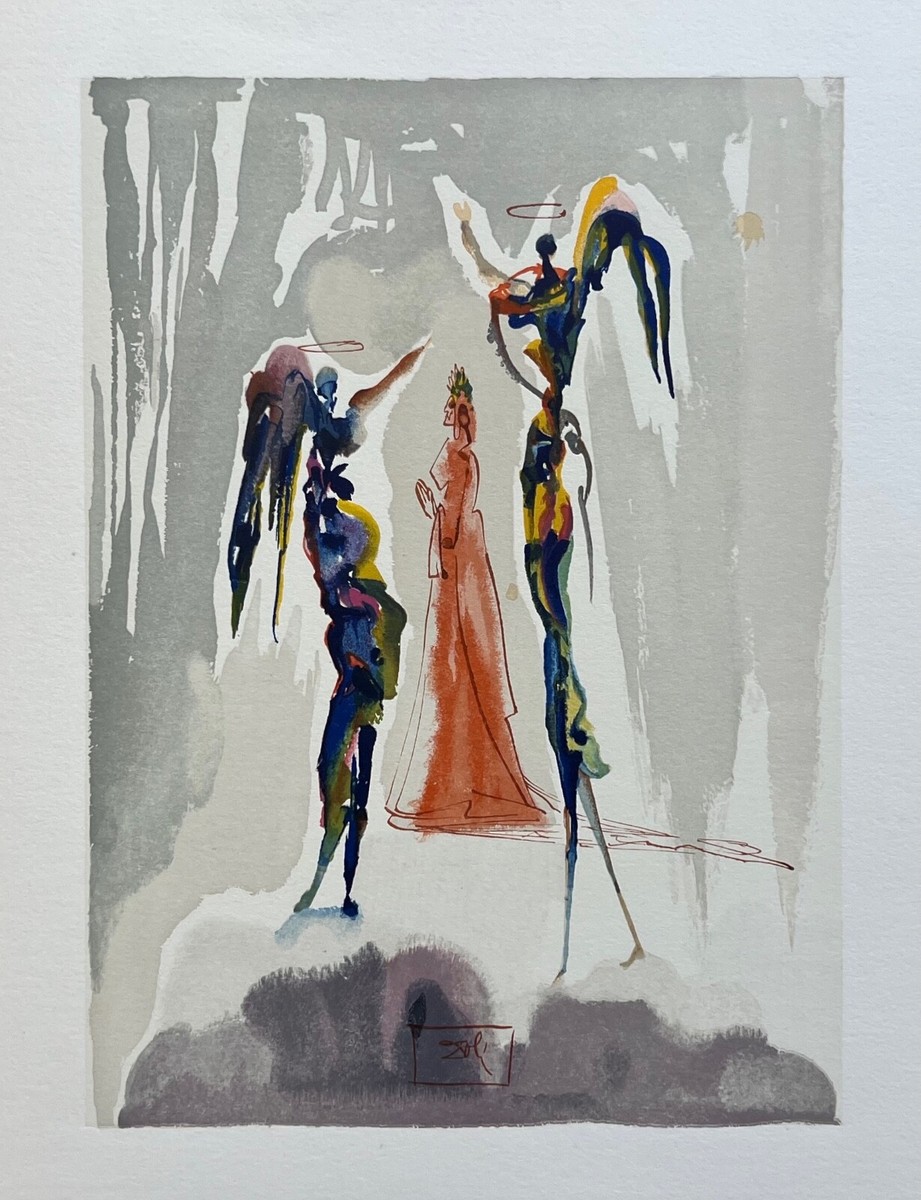 Salvador Dali Plate Signed 1960 DIVINE COMEDY PARADISE #27 Color