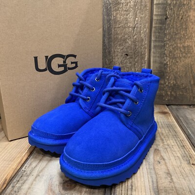 UGG TODDLER NEUMEL II BOOT ROYAL BLUE SUEDE SHEEPSKIN WOOL LINED