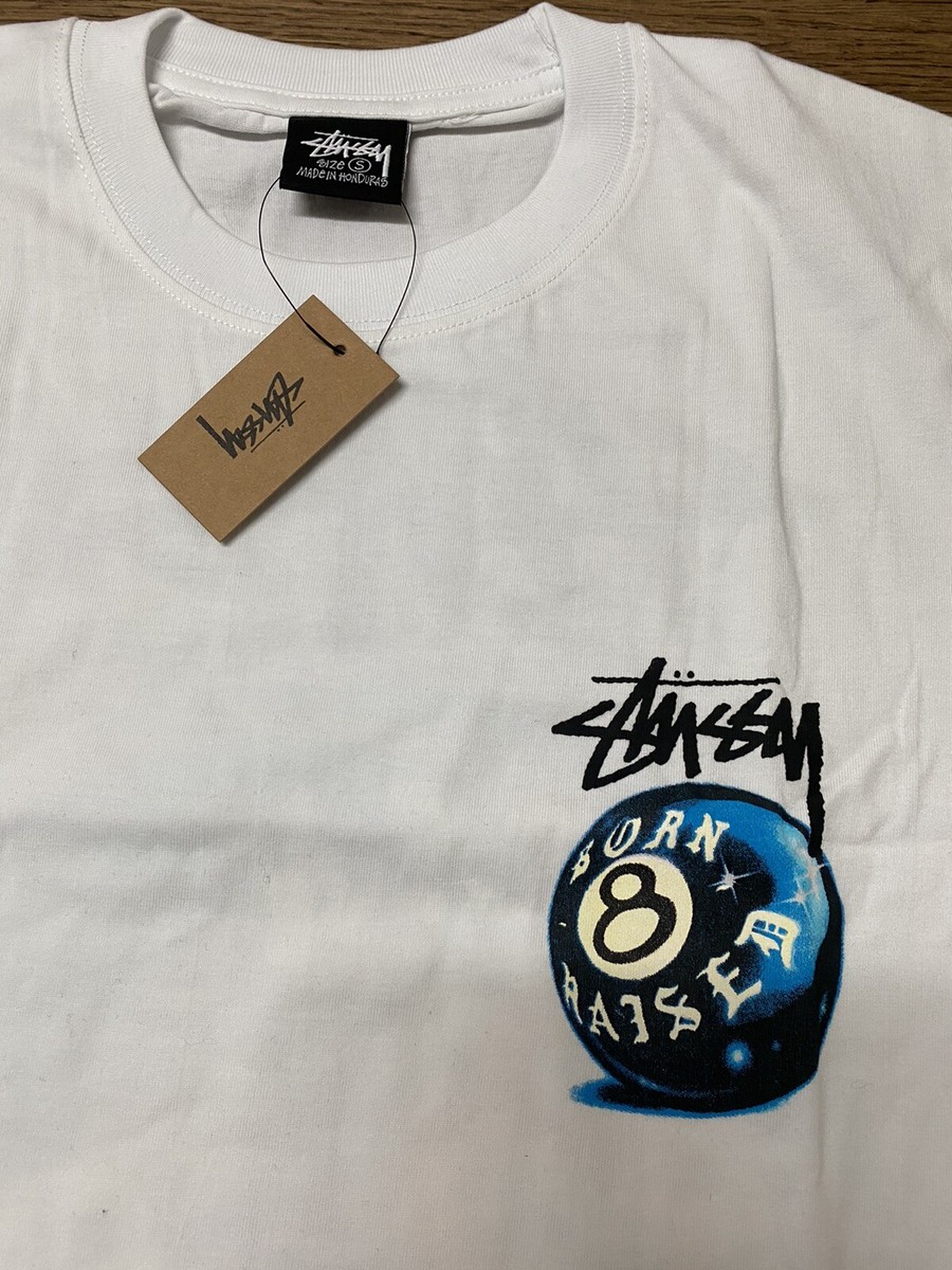 Stussy Born X Raised 8 Ball T-Shirt White, Size M Brand New! | eBay