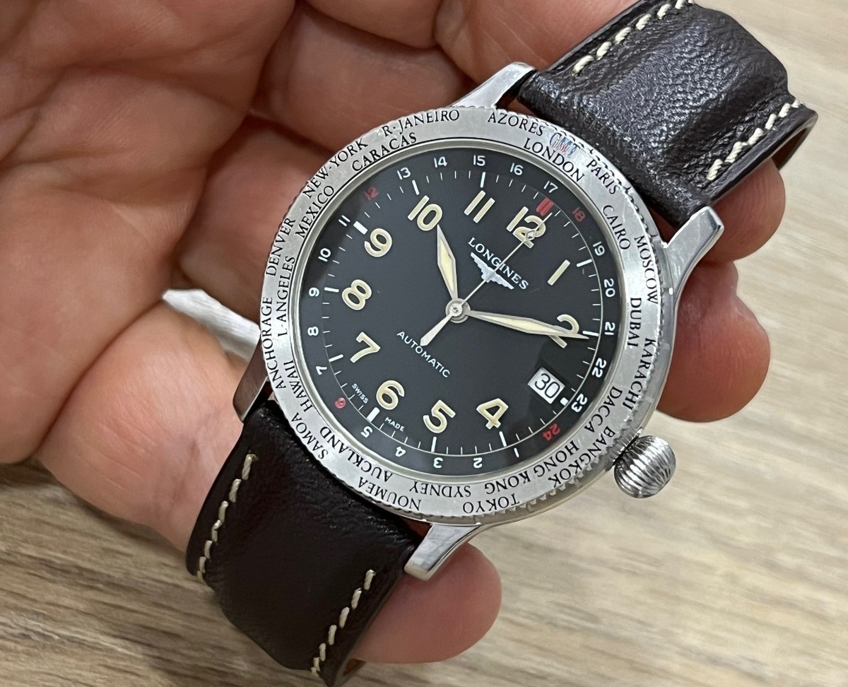 LONGINES WORLD TIME GMT L2.611.4 AUTOMATIC Cal. L635.5 38mm STEEL
