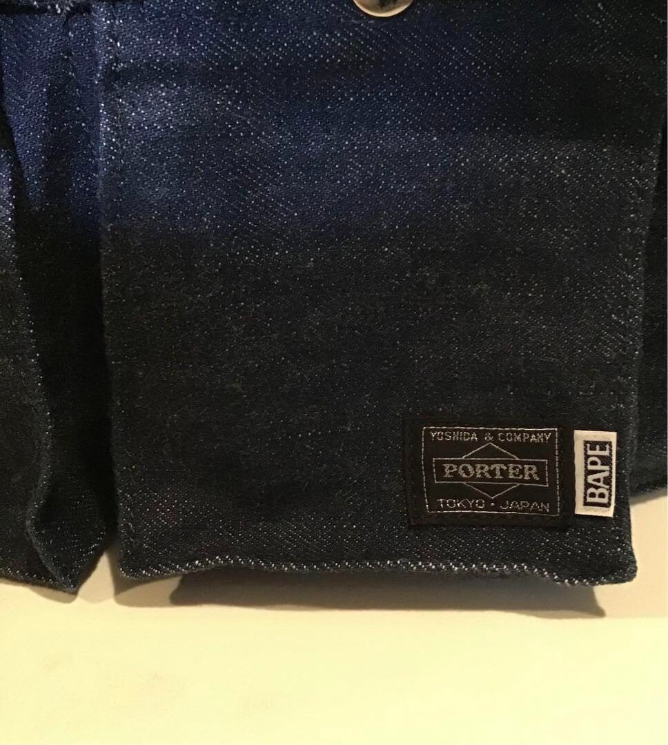 A Bathing Ape BAPE × Porter Body Waist Bag Denim Indigo Blue W11