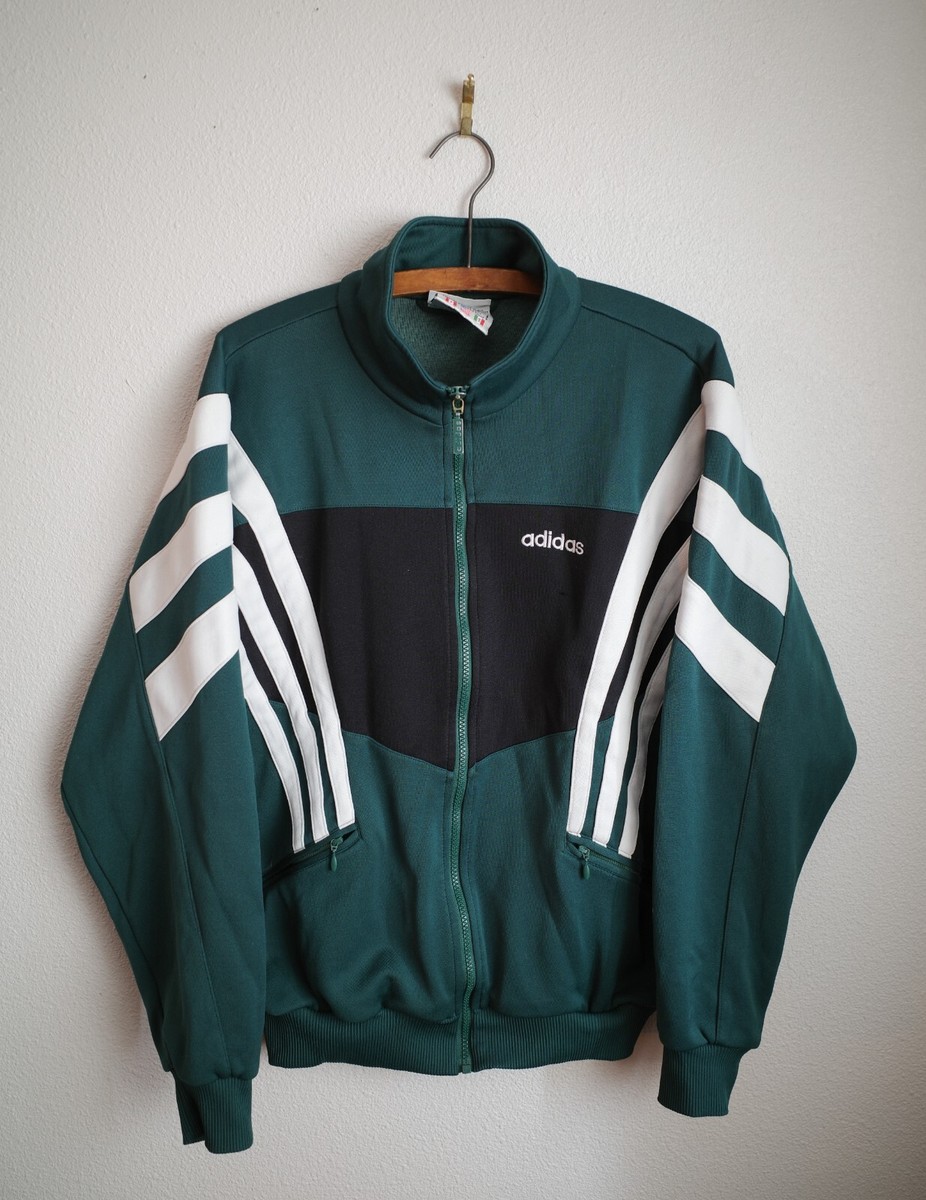 Vintage 90's Adidas Track Jacket Size S Embroidery Jersey Top Dark
