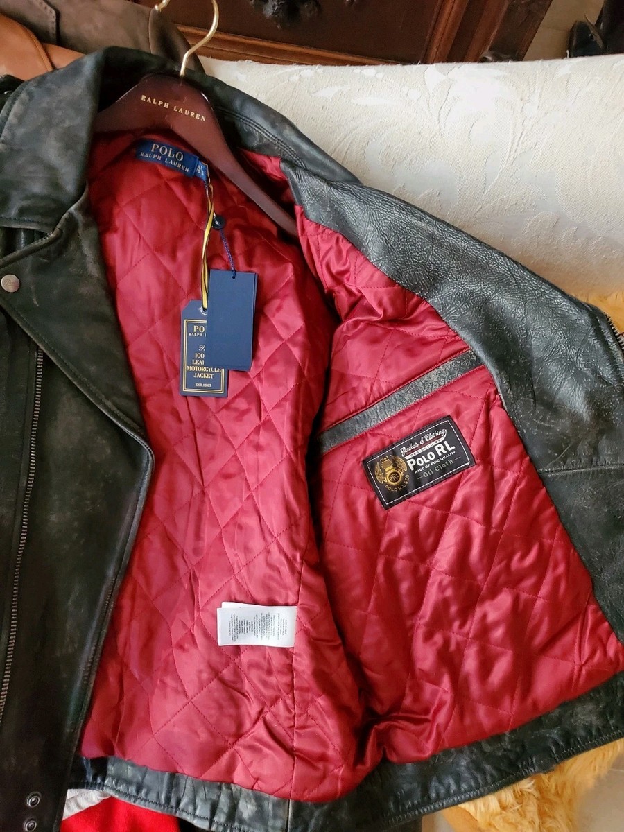 Polo Ralph Lauren Moto/Biker Zip Iconic Leather Jacket Vintage
