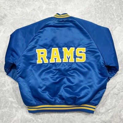 VTG 90s NFL LOS ANGELES RAMS CHALK LINE SPELL OUT SATIN JACKET