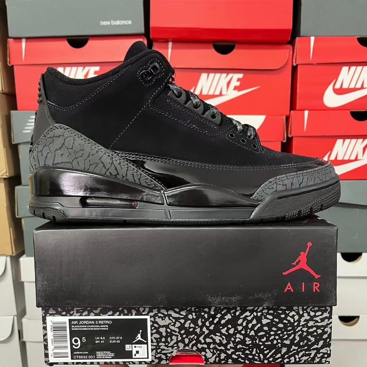 Size 7 - Air Jordan 3 Retro 2025 Black Cat for sale online | eBay