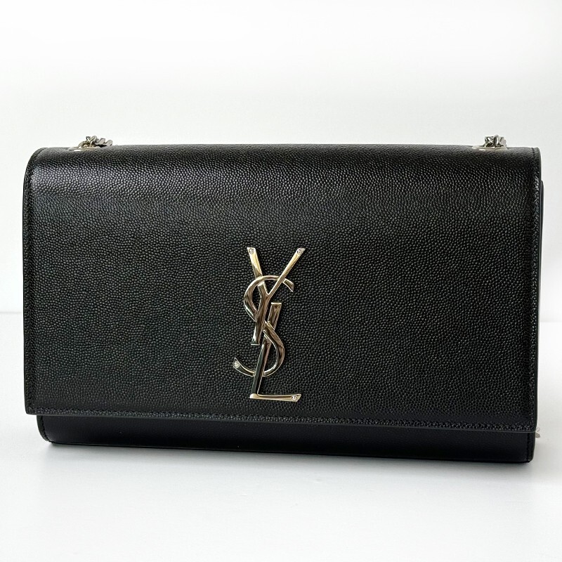 YSL Saint Laurent Sunset Black Silver Medium Chain Bag 442906
