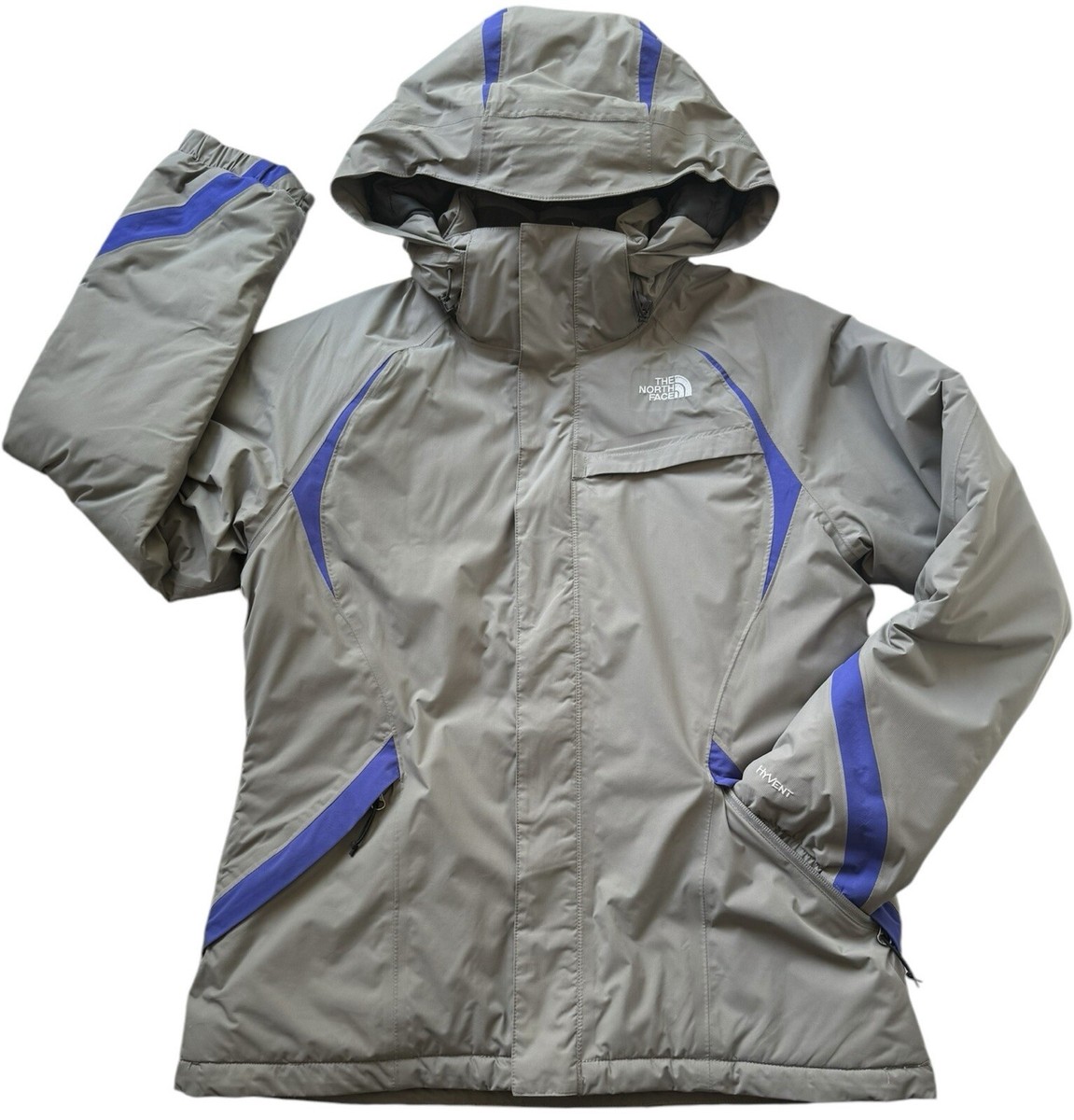 North Face Hyvent Jacket Womens size Large Grey Weatherproof