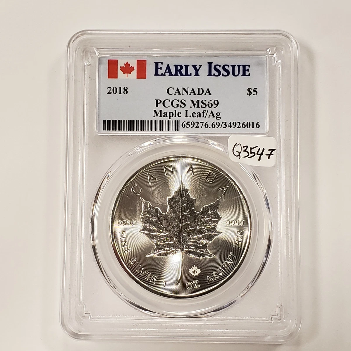 Canadian Maple Leaf MS 69 PCGS Certified Silver Bullion Coins for