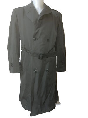 Military Issue Army Serge Green Wool Overcoat AG-44 Peacoat Trench