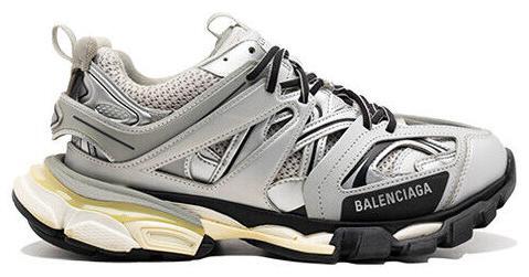 Size 12.5 - Balenciaga Track Trainer Metallic Silver for sale
