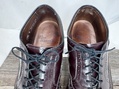 Allen Edmonds McAllister Mens Burgundy Wingtip Oxford Shoes Sz 9 D