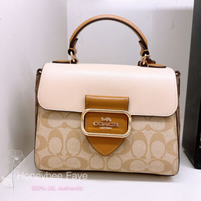 NWT Coach Morgan Top Handle Satchel Bag In Blocked Signature