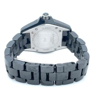 Chanel J12 Quartz 33mm Ceramic Factory Diamond Bezel Black Dial
