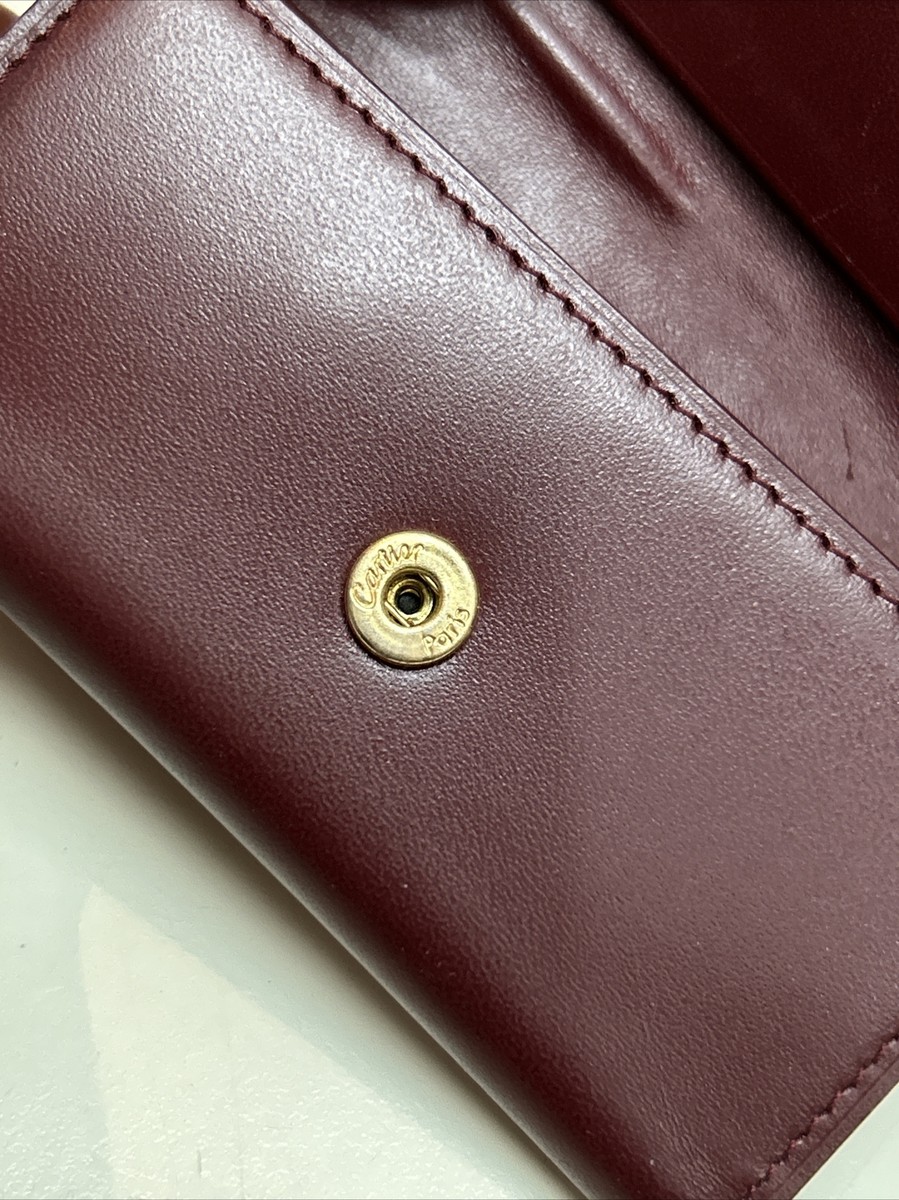 Cartier Must De C Logo Red Burgundy Leather 4-Key Holder Wallet | eBay