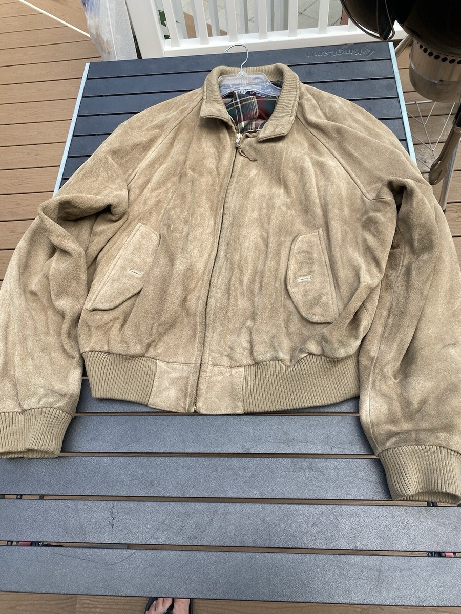 Vintage Polo Ralph Lauren Suede Harrington Jacket Mens XL Brown