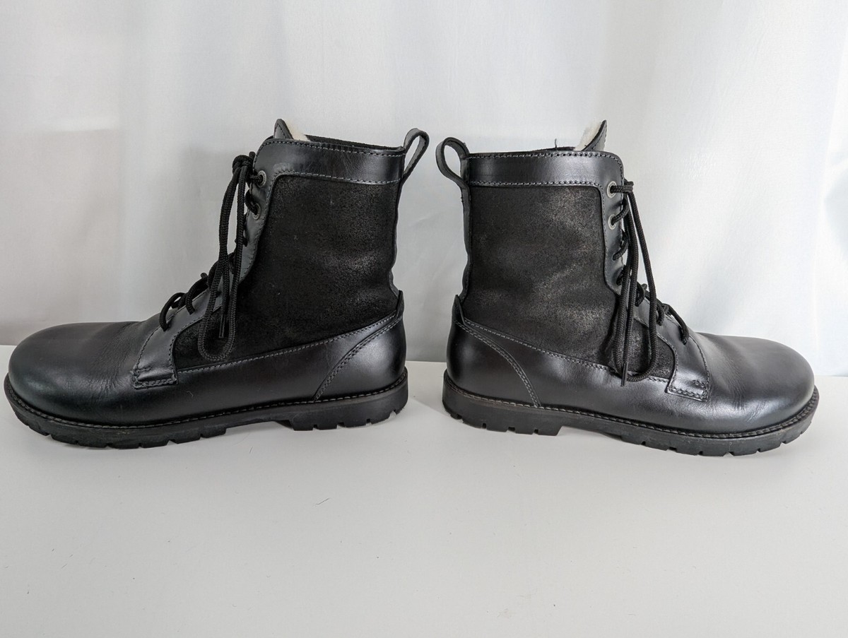 BIRKENSTOCK GILFORD High Lined Mid Calf Black Leather Lace Up