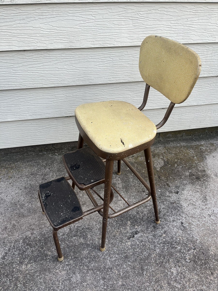 Samsonite Mid Century Kitchen Step Stool Vintage Chair 1960s 70s