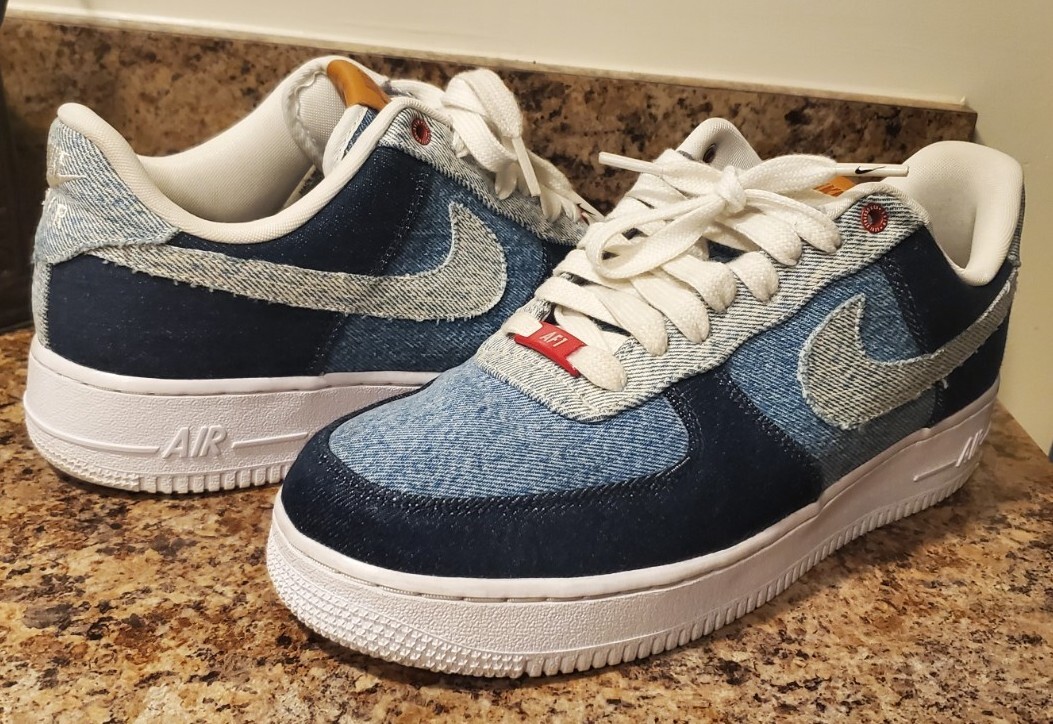 NIKE X LEVIS Air Force 1 By You Id CUSTOMS Blue Denim White Red