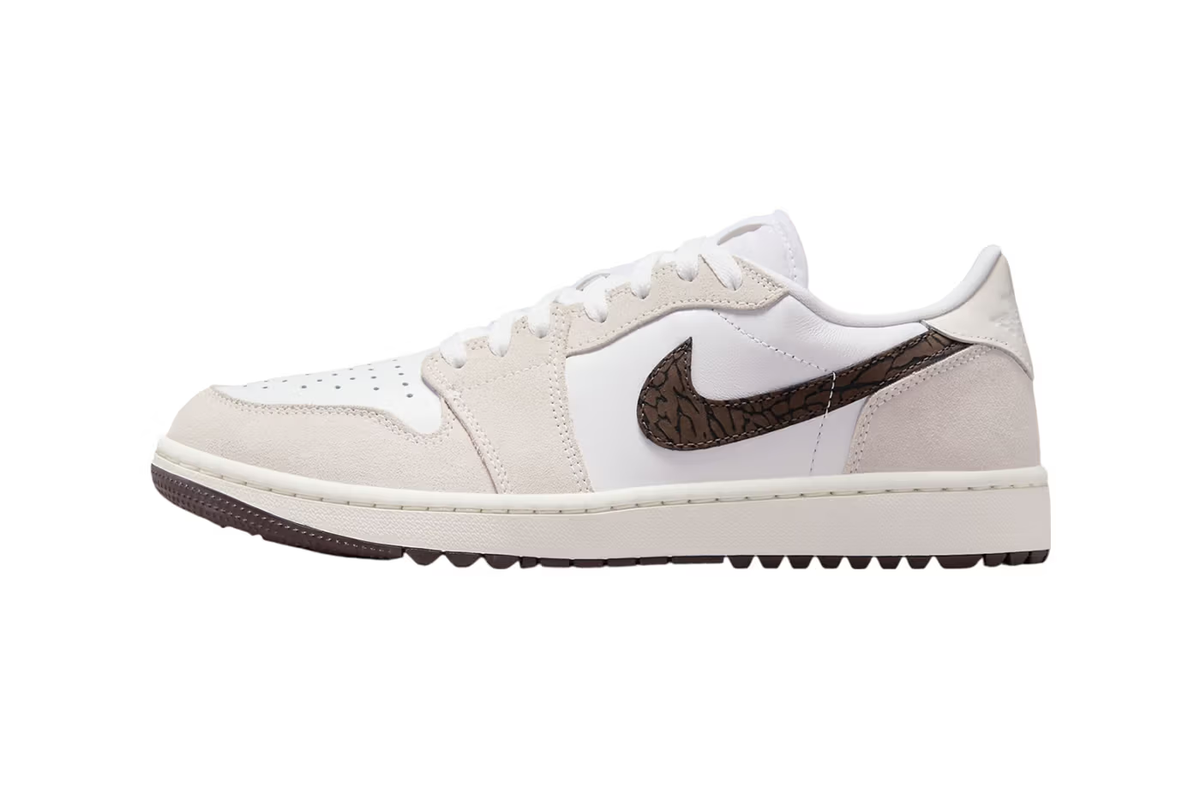 Jordan 1 Retro Low Golf Shoes Light Orewood Elephant Sail Men's
