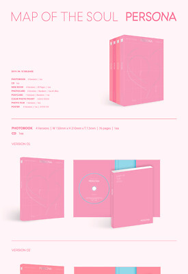 BTS MAP OF THE SOUL : PERSONA Album 4 Ver SET+P.Book+Card+Film+
