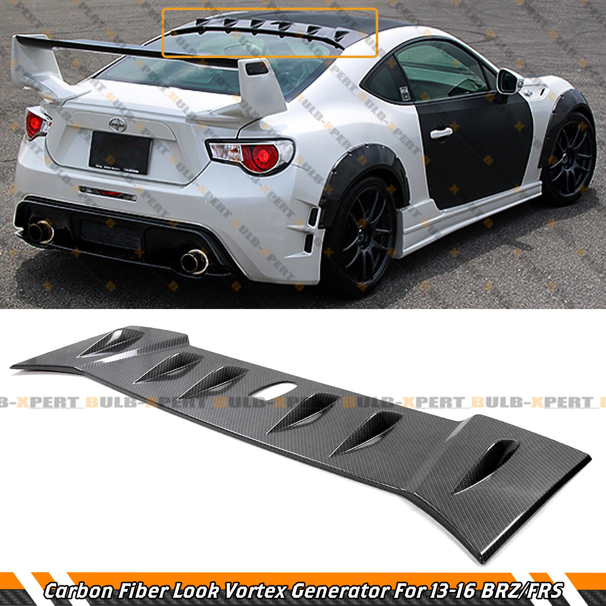 CARBON LOOK REAR ROOF VORTEX GENERATOR SPOILER FOR 2013-18 SUBARU