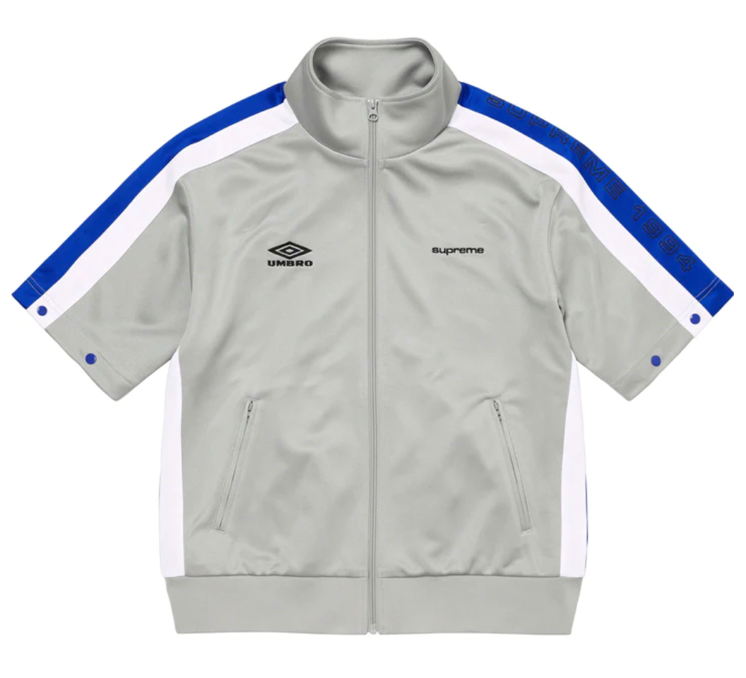 SUPREME UMBRO SNAP SLEEVE JACKET (LARGE) (LIGHT GREY) SS23 TRACK