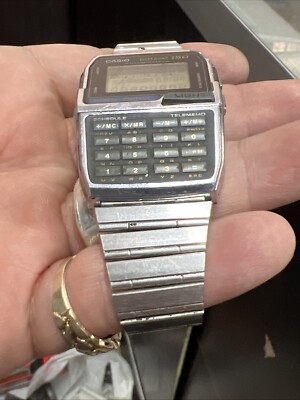 Vintage CASIO DBC-1500 Data Bank 150 Digital Calculator Wrist