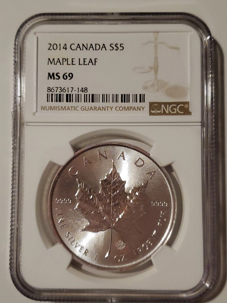 Canadian Maple Leaf NGC Grade MS 69 Silver Bullion Coins for sale