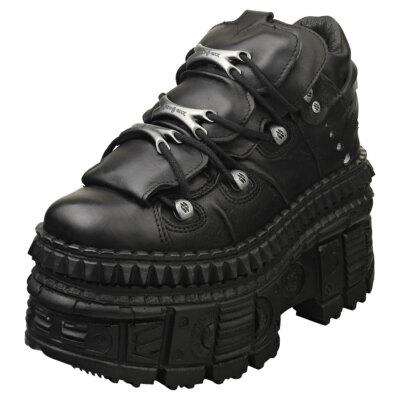 New Rock M-wall106-s9 Unisex Black Platform Boots | eBay