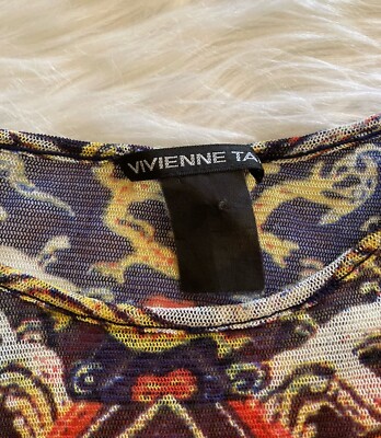 Vivienne Tam Dragon Dress Mesh 90s Vtg Multicolor Size 1 | eBay