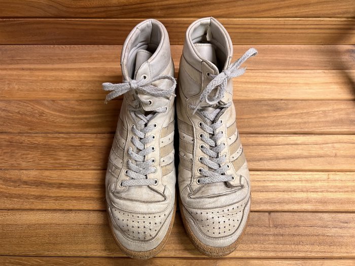 Vintage 80's adidas Top Ten White Grey Made in Morocco without box
