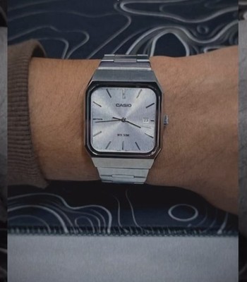 Casio MTP-B185D-7AV Mens Analog Quartz Watch Silver Dial Steel