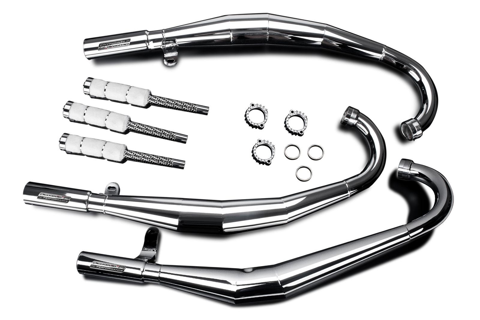 Suzuki GT750 Expansion Chambers Delkevic Chrome Full 3-3