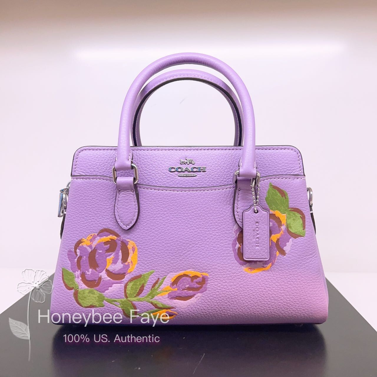 Nwt Coach Mini Darcie Carryall With Rose Print CL423 | eBay
