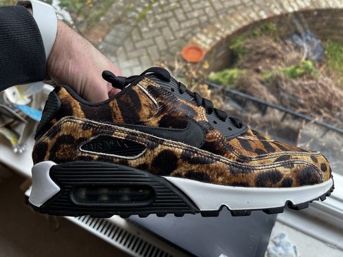 Nike Air Max 90 Animal Print ID UK 9.5 Custom Zebra Leopard Gum