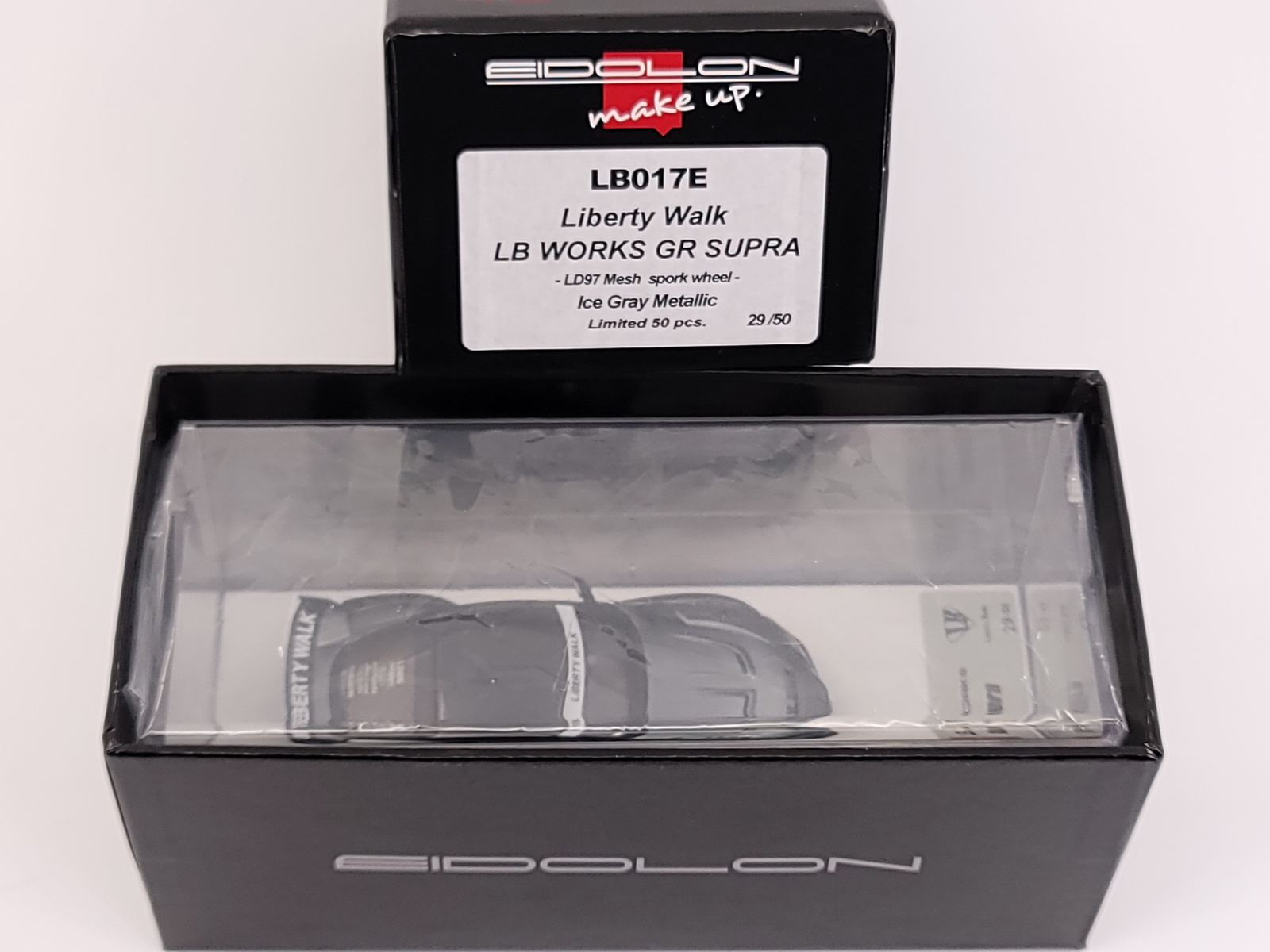 Make Up Eidolon 1:43 LB Works GR Supra A90(LD97 wheel) Ice Grey
