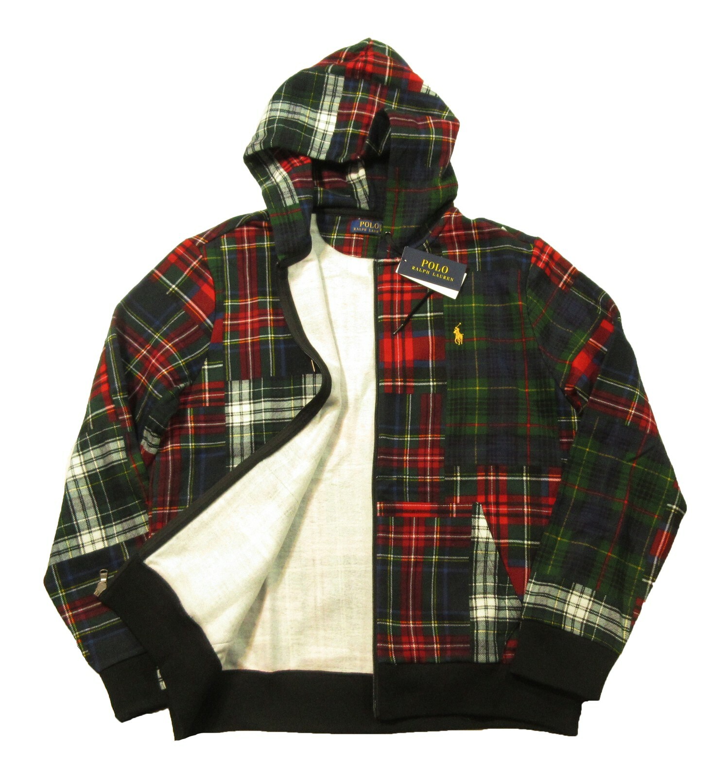 Polo Ralph Lauren Men's Multi Patchwork Plaid Fleece Lined Full