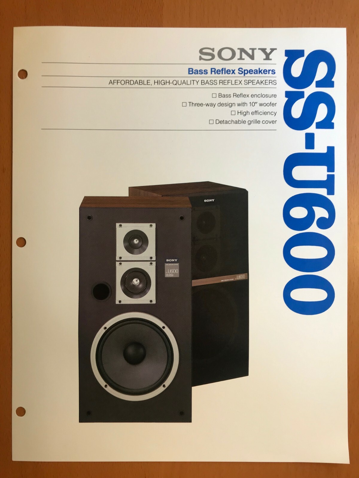 ORIGINAL MARKETING BROCHURE SONY SS-U600 LOUD SPEAKERS D641 | eBay