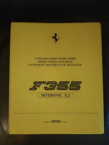 FERRARI F355 355 GENUINE ORIGINAL PARTS CATALOG OWNERS MANUAL