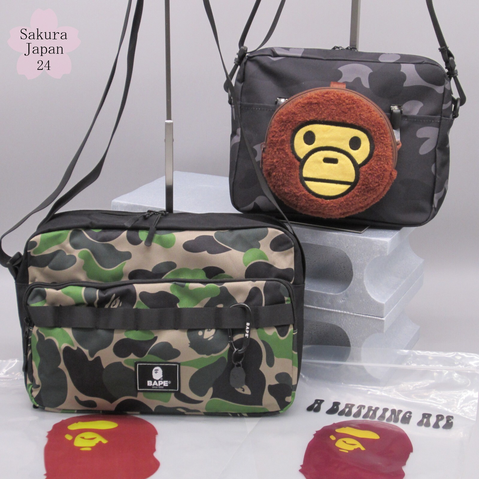 BAPE Shoulder Bag Camo Green 2021 AW & Black 2022 AW Japanese